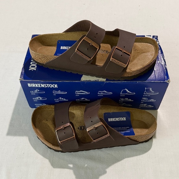 Birkenstock Arizona BS Dark Brown Regular Birko Flor Asst Sizes Km - Picture 1 of 4